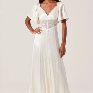 Astr Cream Maxi Dress